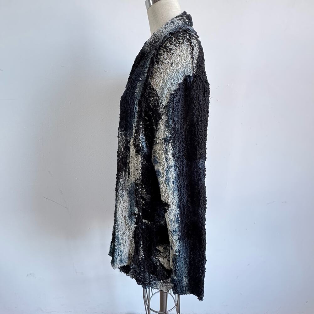 EGO Unique Crinkled Hand painted Cardigan - Picture 4 of 7